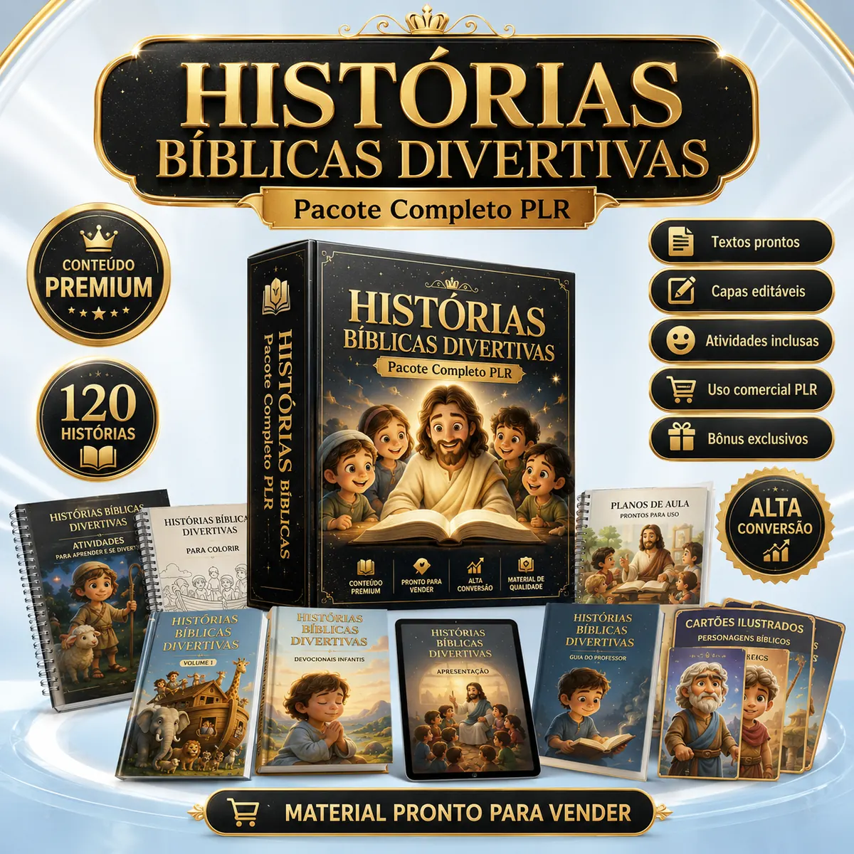 Pacote completo PLR Histórias Bíblicas Divertidas